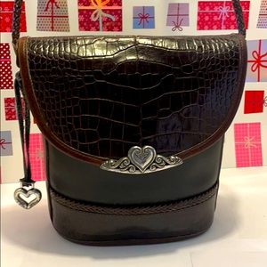 VTG Brighton Leather Croc Shoulder/CrossbodySling